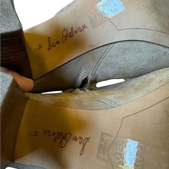 Sam Edelman Suede Yarin Open Toe Bootie Tan Colour - Picture 5 of 8